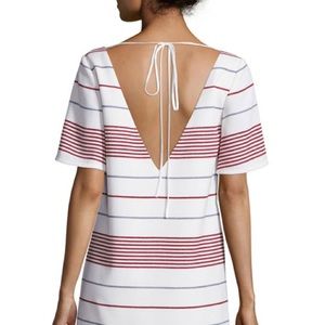 Elizabeth and James Stripped V Neck Mini Dress
